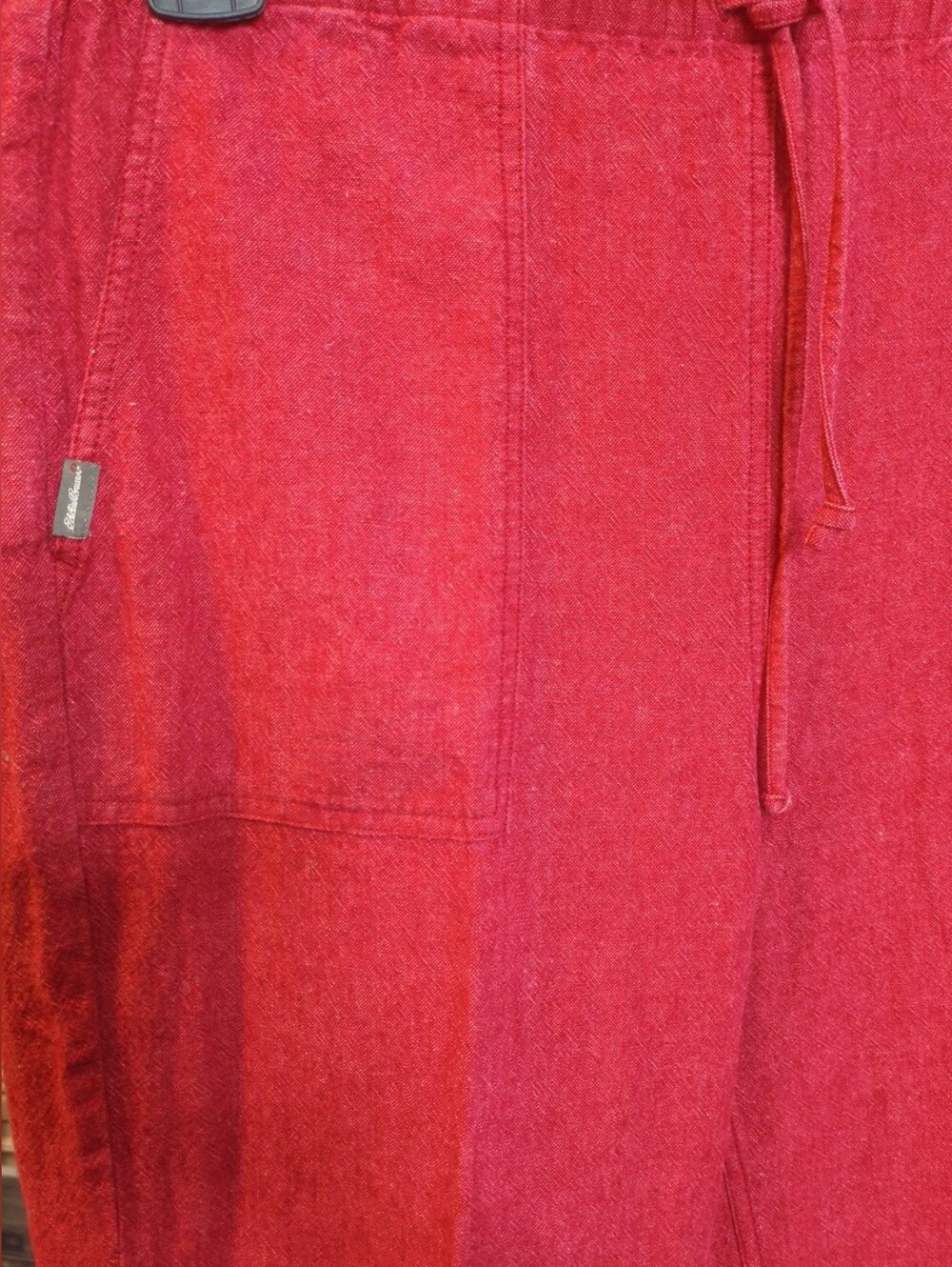 020 — Eddie Bauer Red Linen/Cotton Drawstring Pants – M